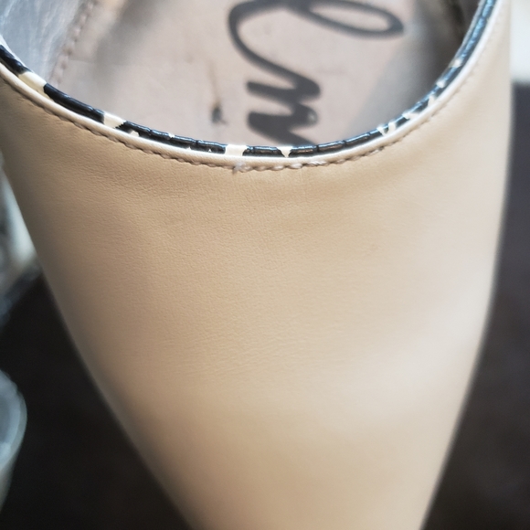 Sam Edelman Cream Pointed Toe Slingback Flats - Picture 8 of 11